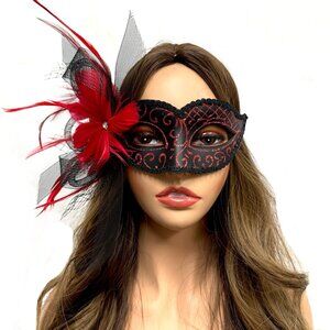 Women Costume Venetian mask Feather Masquerade Party Masks